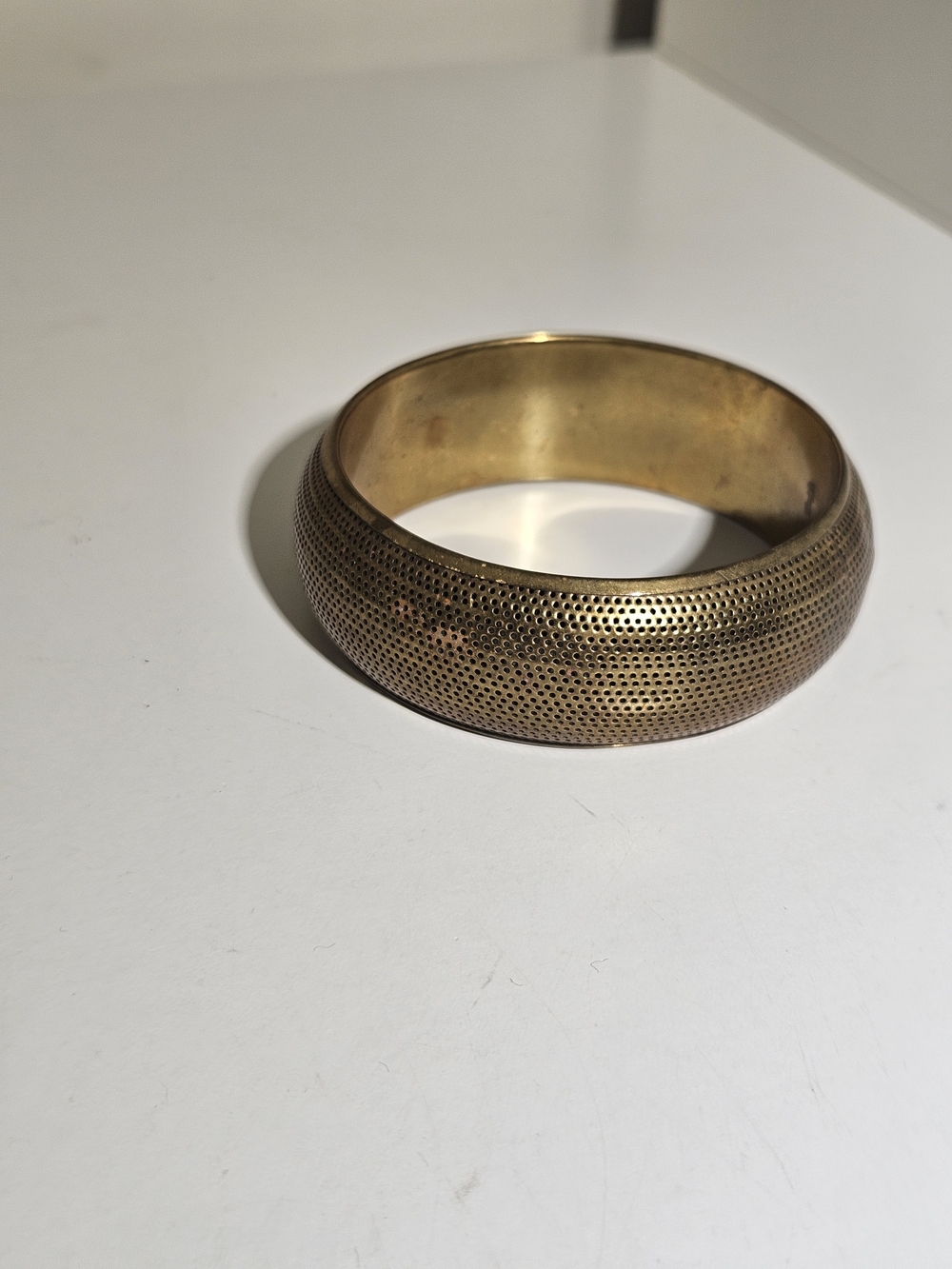 Brass Textured Bangle Bracelet